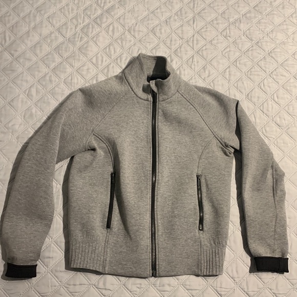 lululemon athletica Sweaters - Lululemon Grey Scuba Material Zip Up